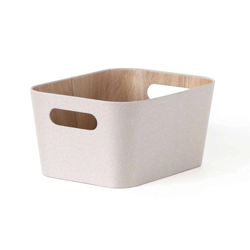 Set de 3 Canastas Organizadoras Beige 23 x 30.5 x 15.2 cm
