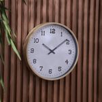 Reloj de Pared con Diseño Moderno 35 cm Color Blanco con Marco Natural