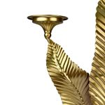 Porta Velas Decorativo Triple con Diseño de Hojas para Mesa y Hogar 61 cm Color Dorado