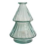 Candelero Decorativo Árbol de Vidrio Transparente Bajo