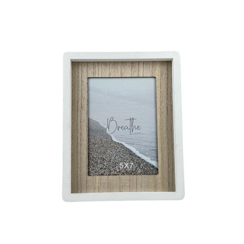 Marco para Foto con Acabado Tipo Madera para Fotografía de 5 x 7 plg Color Blanco
