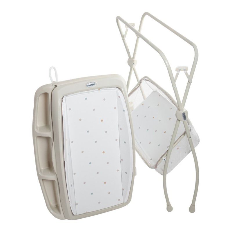 Bañera Onda Plegable con Cambiador y Organizador de 2 Niveles Color Beige
