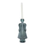 Candelero Decorativo Ángel de Vidrio Azul Traslúcido