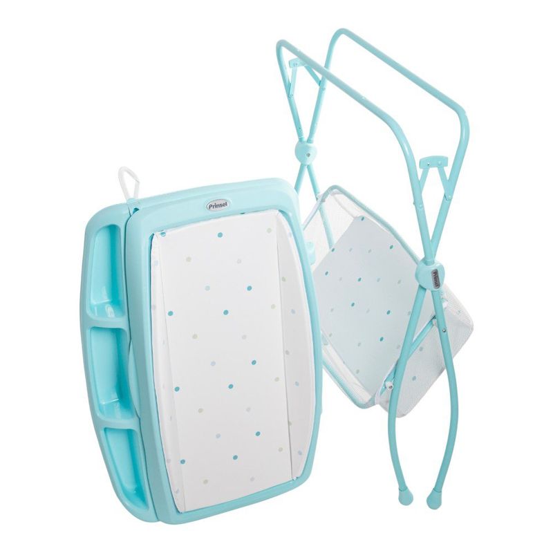 Bañera Onda Plegable con Cambiador y Organizador de 2 Niveles Color Azul