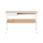 Escritorio para Computadora con Gaveta y Estante Roble/Blanco