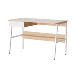 Escritorio para Computadora con Gaveta y Estante Roble/Blanco