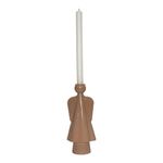 Candelero Decorativo Ángel de Vidrio Beige Sólido