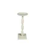 Porta Velas Decorativo con Base Geométrica para Mesa y Hogar 25.5 cm Color Blanco