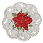 Centro de Mesa Navideño Bordado con Pascua 30 cm