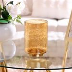 Porta Vela Decorativo Cilíndrico para Mesa y Hogar 23 cm Color Dorado