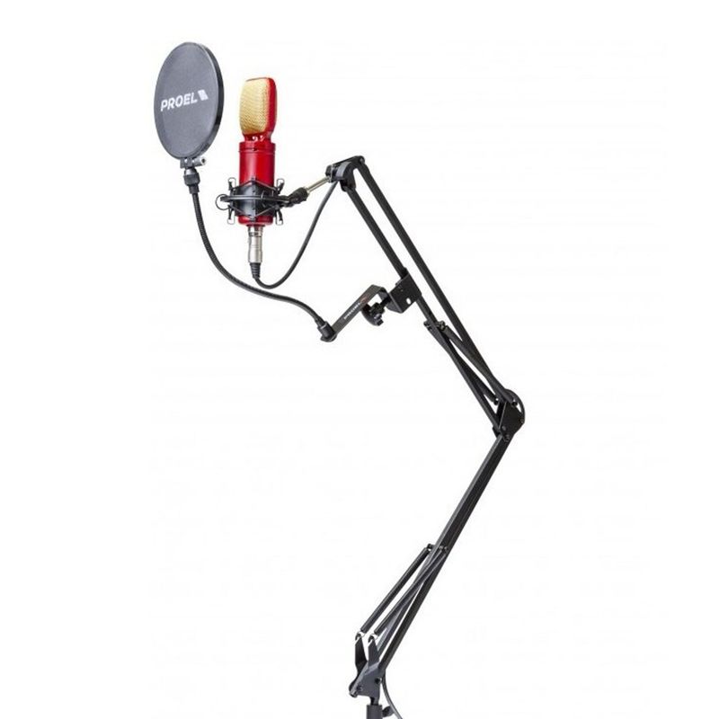 Pedestal de Escritorio para Micrófono DST260 Brazo Ajustable con Cable XLR Color Negro