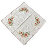 Mantel Cuadrado Navideño Bordado con Muérdago 85 x 85 cm