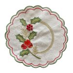 Centro de Mesa Navideño Bordado con Muérdago 30 cm