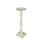 Porta Velas Decorativo con Base Geométrica para Mesa y Hogar 30 cm Color Blanco
