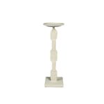 Porta Velas Decorativo con Base Geométrica para Mesa y Hogar 30 cm Color Blanco