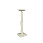 Porta Velas Decorativo con Base Geométrica para Mesa y Hogar 30 cm Color Blanco