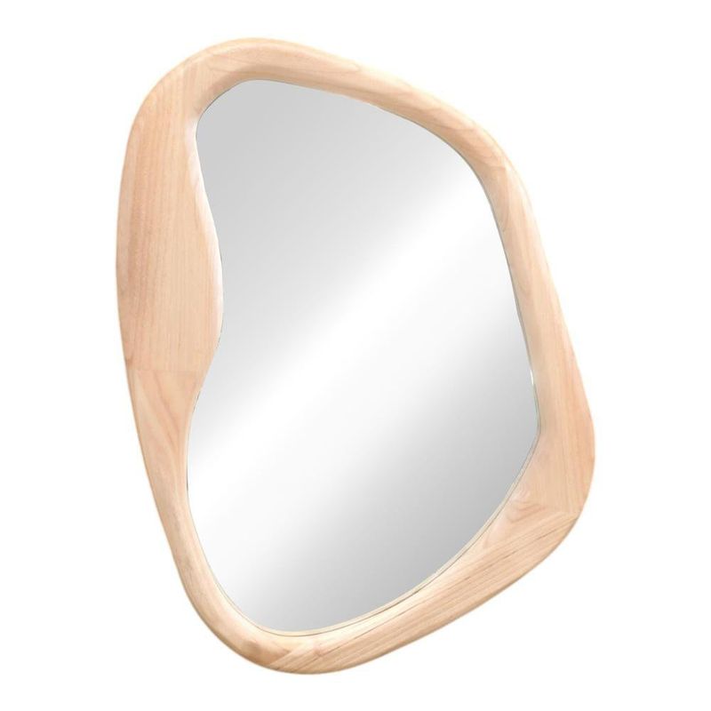 Espejo Decorativo Irregular con Marco Color Beige para Sala y Hogar 83 x 59 cm