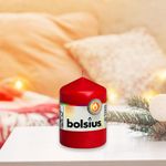 Vela Pillar Roja 5.8x5.8x8 Cm - Bolsius