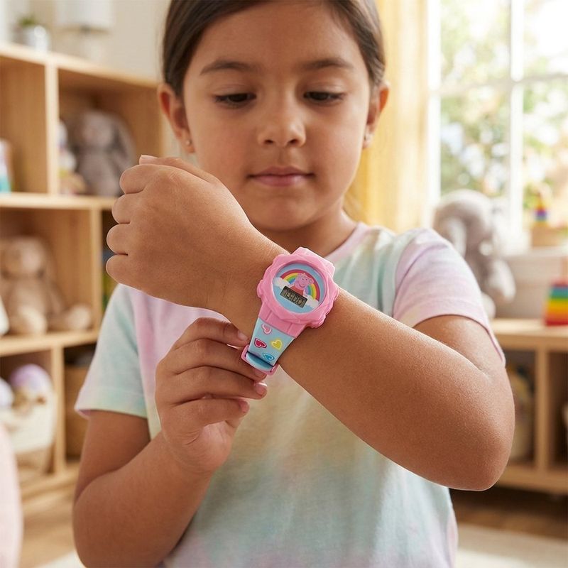 Reloj Infantil Digital con Diseño de Peppa Pig Color Celeste