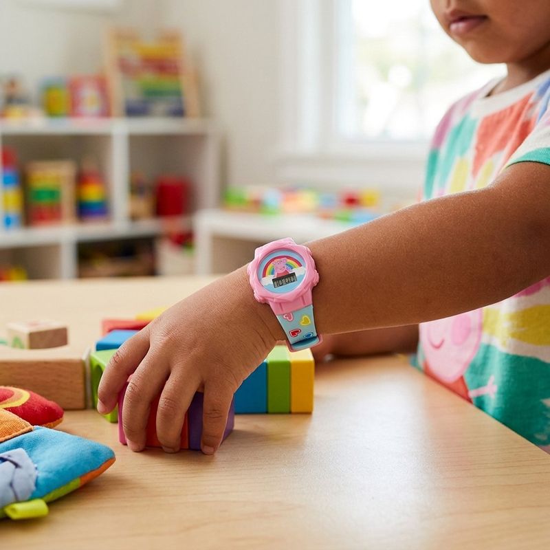 Reloj Infantil Digital con Diseño de Peppa Pig Color Celeste
