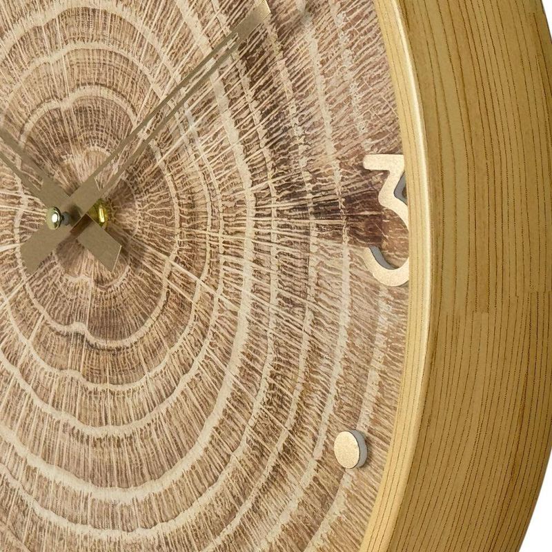 Reloj de Pared con Diseño Tipo Madera 35 cm Color Natural