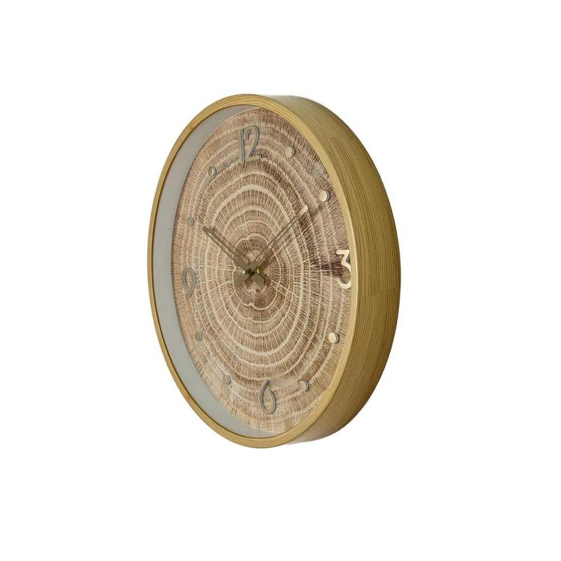 Reloj de Pared con Diseño Tipo Madera 35 cm Color Natural