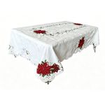 Mantel Navideño Bordado con Pascuas 150 x 220 cm