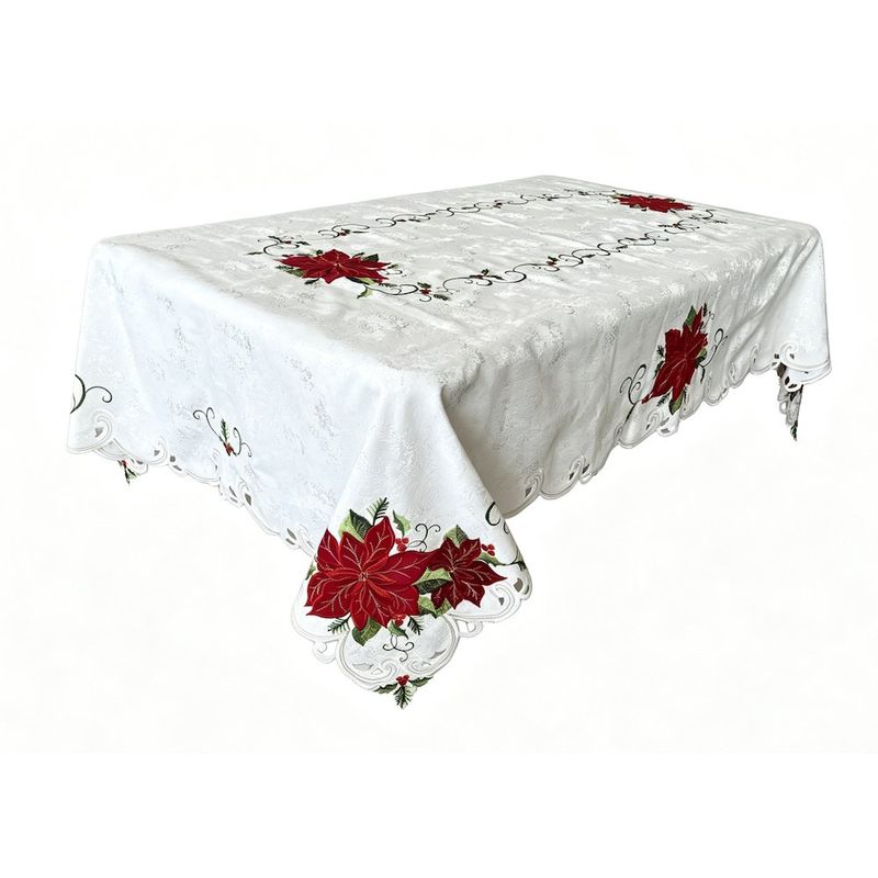 Mantel Navideño Bordado con Pascuas 150 x 220 cm