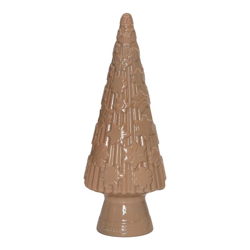 Árbol Navideño Decorativo de Vidrio Beige Sólido