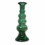 Candelero para Vela Diseño Decorativo con Relieves Circulares para Mesa y Hogar Color Verde