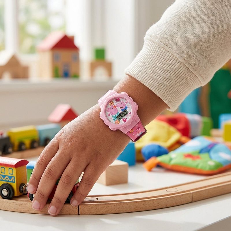 Reloj Infantil Digital con Diseño de Peppa Pig Color Rosado