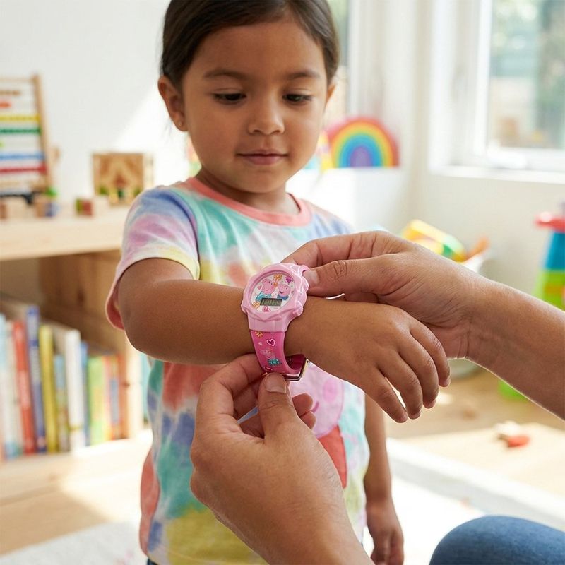 Reloj Infantil Digital con Diseño de Peppa Pig Color Rosado