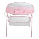 Bañera Onda Plegable con Cambiador y Organizador de 2 Niveles Color Rosado