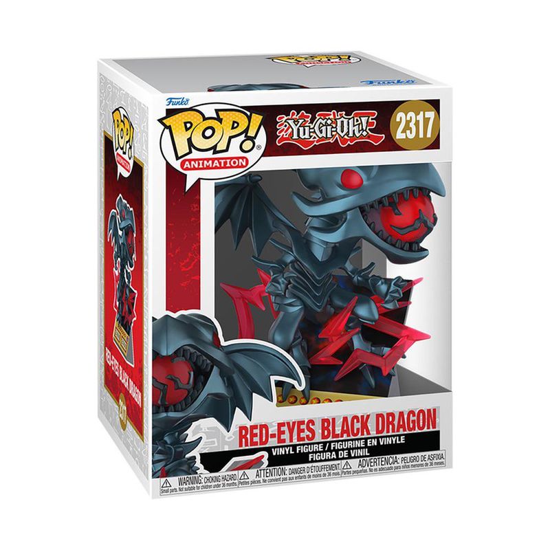 Funko Pop Dragón Negro de Ojos Rojos con Carta de Duelo Coleccionable de Vinilo #2317
