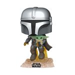 Funko Pop Mandalorian Volando con Grogu Bobble-Head Coleccionable de Vinilo #402