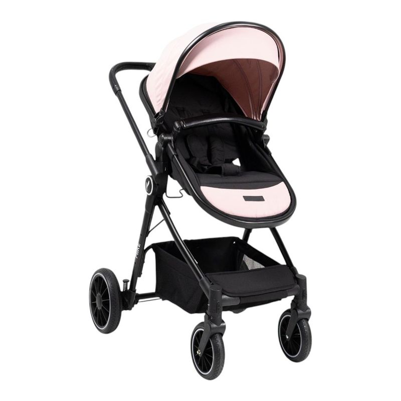 Travel System Mike 3 en 1 Rosado con Carruaje, Asiento Reversible y Portabebé