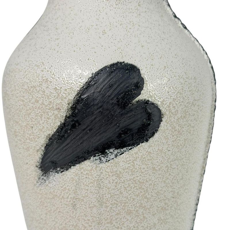 Florero Decorativo con Textura 33 cm Color Blanco y Negro