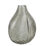 Florero Decorativo con Textura de Hoja 24 x 17 cm Color Gris