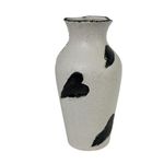 Florero Decorativo con Textura 33 cm Color Blanco y Negro