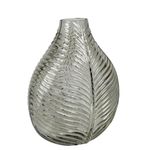 Florero Decorativo con Textura de Hoja 24 x 17 cm Color Gris