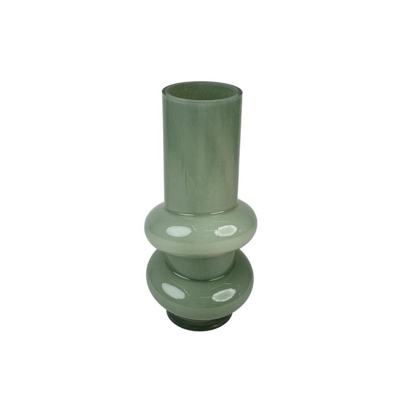 Florero Decorativo Doble Anillo 33 cm Color Verde