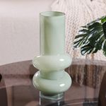 Florero Decorativo Doble Anillo 33 cm Color Verde