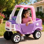 Carro Montable Princess Cozy Truck Morado y Rosado con Piso Removible y Bocina
