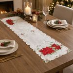 Camino de Mesa Navideño Bordado con Pascuas 40 x 135 cm
