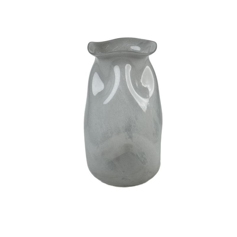Florero Decorativo Plisado 21.5 x 20 x 34 cm Color Gris