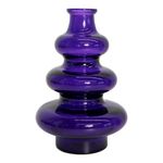 Jarrón Decorativo Diseño Aros Color Morado Traslúcido