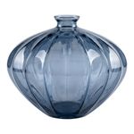 Jarrón Decorativo Diseño Poligonal Color Azul Traslúcido