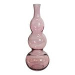 Jarrón Decorativo Diseño Círculos Color Rosado Traslúcido
