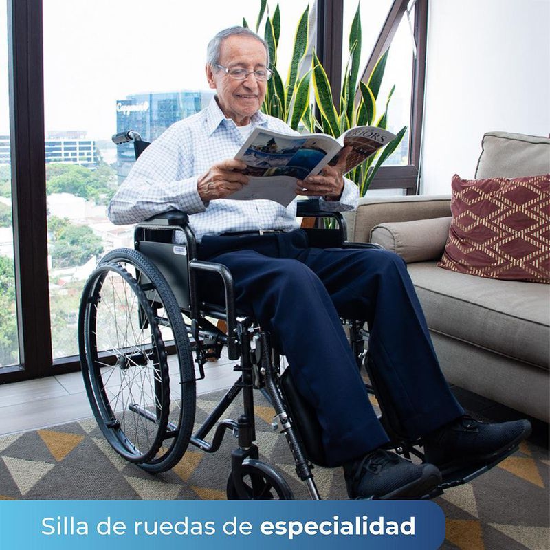 Silla de Ruedas con Reposapiés Elevables de Aluminio 65 x 26.5 x 88 cm Negra