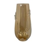 Florero Decorativo Cilíndrico con Relieve Floral 35 cm Color Dorado